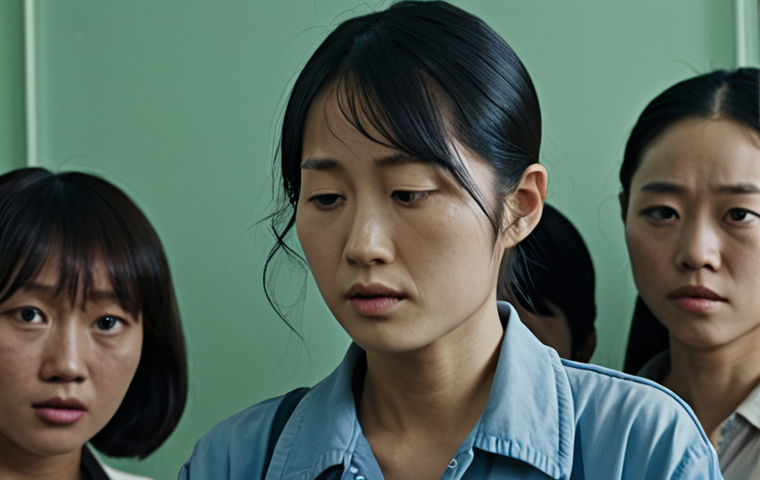 **Image Prompt:** A still from "Our Blues" featuring Shin Min-a as a woman facing life's challenges, with a supportive group of female friends. The setting should evoke a sense of community and resilience.